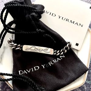 Authentic David Yurman Sterling Silver Diamond 7mm Petite Pave Curb Link Love ID